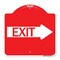 Signmission Designer Series Sign-Exit W/ Right Arrow, Red & White Aluminum Sign, 18" H, 18" L, RW-1818-24606 A-DES-RW-1818-24606 - alternate 1